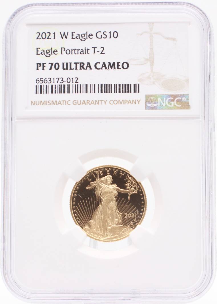 2021-W NGC PF70 $10 T2 Gold American Eagle